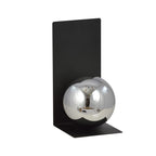 Wandlamp gepoedercoat staal en glas minimalistisch zwart met grafiet glazen kap Ø 14 cm, E14