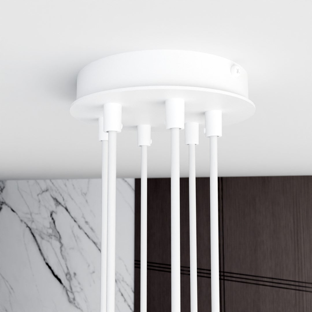 Hanglamp gepoedercoat staal Scandinavisch wit 70 x 100 cm, 6 GX53-fittingen, in hoogte verstelbaar