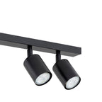Plafondlamp staal Flash minimalistisch zwart 116 cm, 6 spots met GU10-fitting voor woonkamer of keuken
