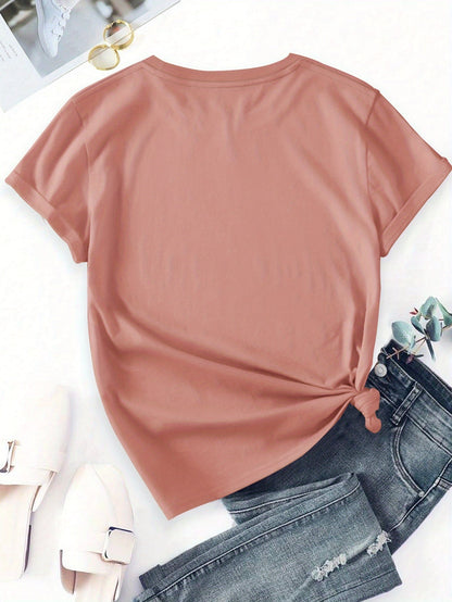 Women's T-shirt with Wildflower Print – Modern Casual Shirt with Floral Illustration, Short Sleeve, Ideal for Everyday & Leisure