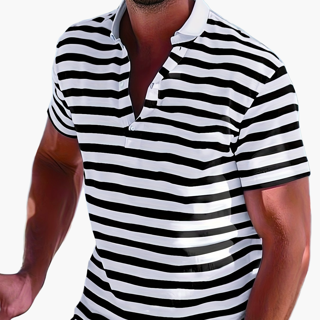Herren Polo-Shirt mit Streifen – Maritimer Casual-Look für Sommer und Freizeit