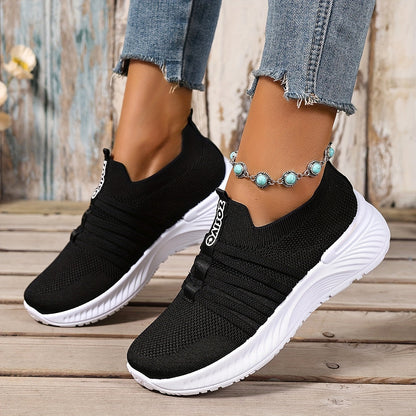 Damen Slip-On Freizeitschuhe mit Streifenmuster – Bequeme Alltags-Sneaker für Freizeit und Alltag