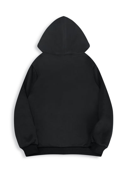 Hooded jacket with a zipper and graphic print