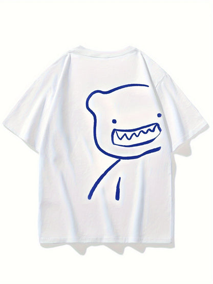 Men's Oversized Streetwear T-Shirt with Bear Print – Artistic Look, Casual Fashion