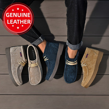 Men's moccasin-style chukka boots with laces and a comfortable sole