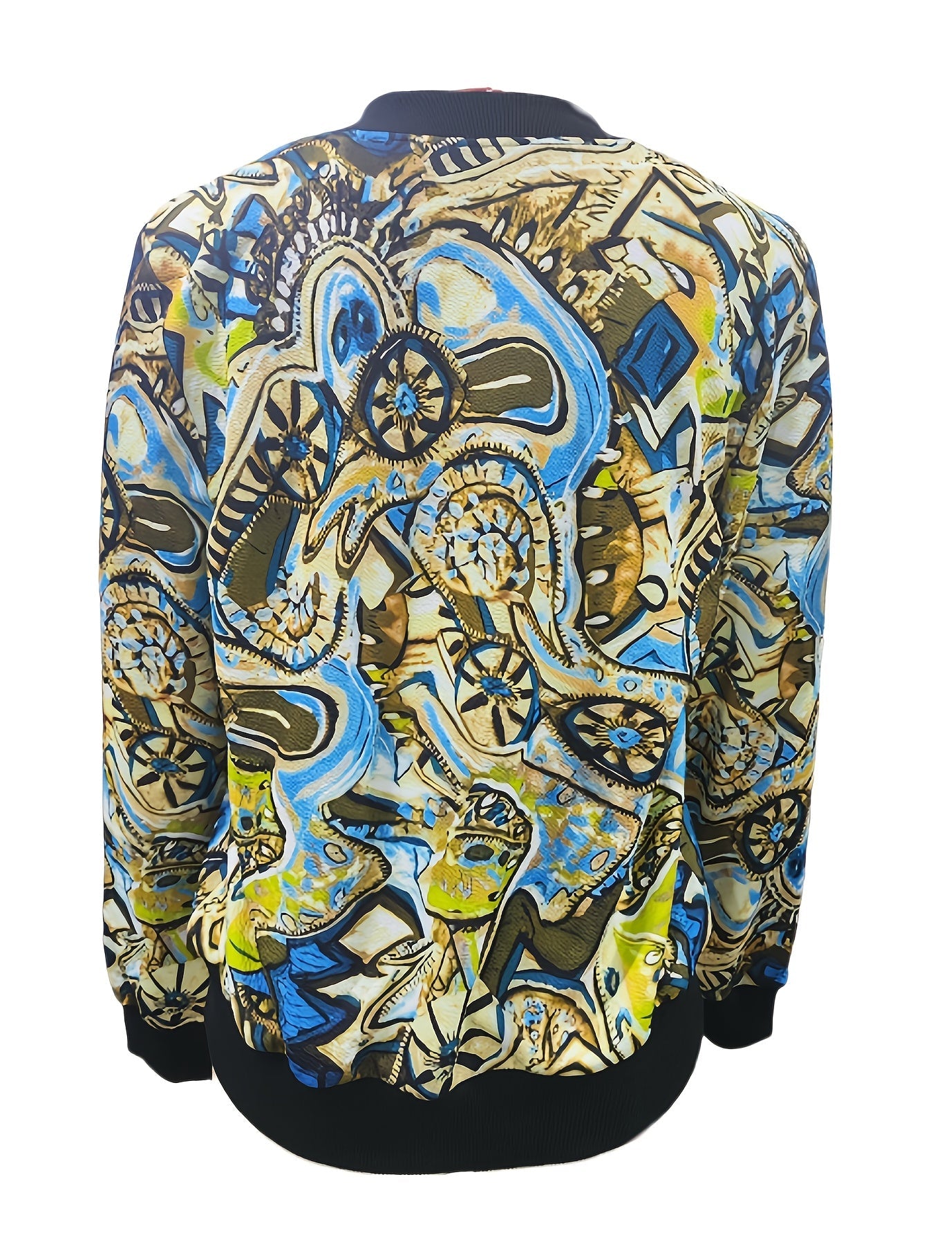 Women's bomber jacket with cartoon print for leisure and vacation