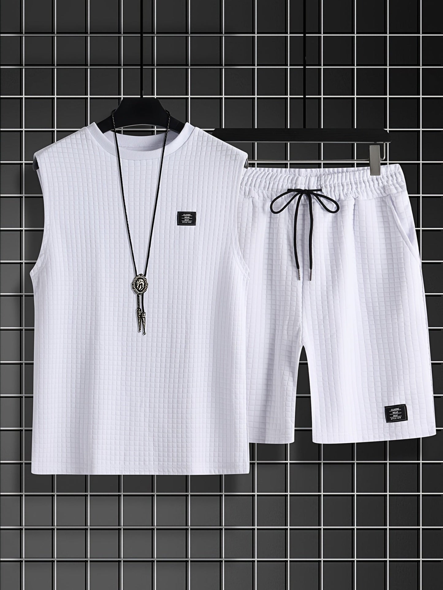 Men's Casual Tank Top Set with Shorts – Fashionable Sleeveless Outfit for Summer & Sports