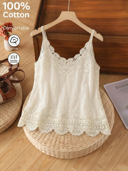 Damen Spitzen-Top im Boho-Stil für Sommer, Freizeit, Urlaub