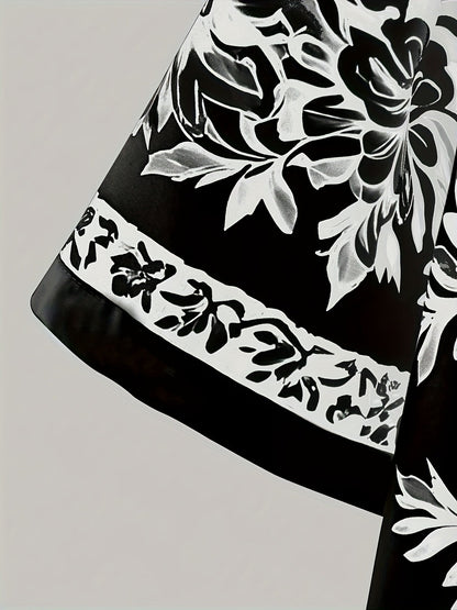 Men's Summer Casual Set with Short-Sleeve Shirt and Shorts – Floral Pattern, Ideal for Vacation & Beach