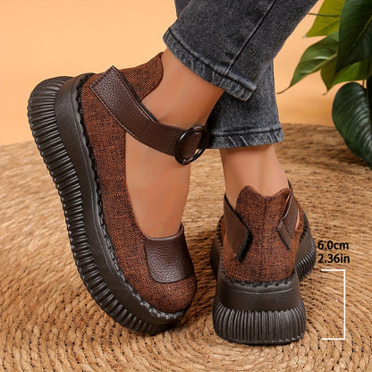 Women's Vintage Mary Jane Low Shoes with Round Toes and Straps – Comfortable Casual Shoes for Everyday and Office Use