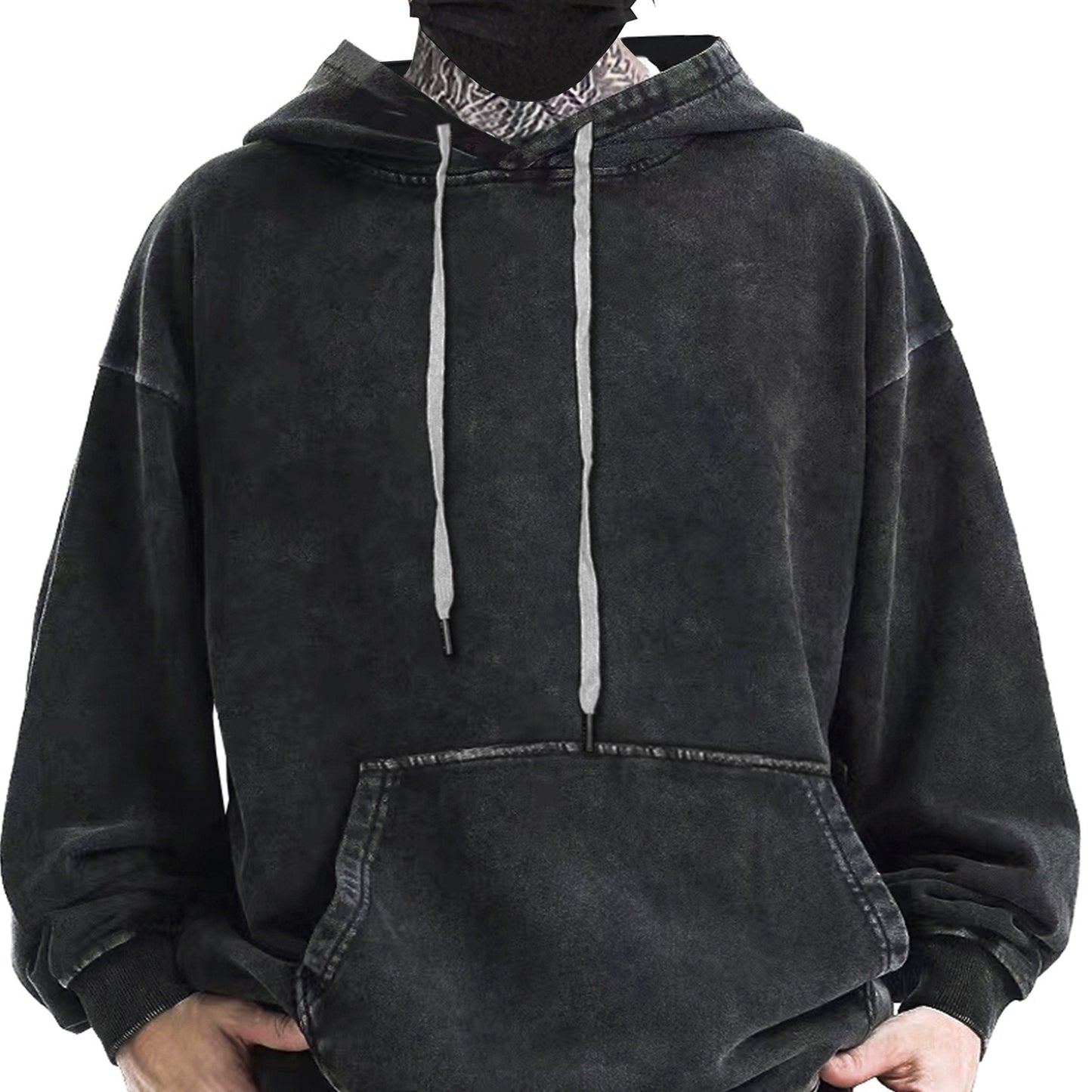 Unisex Hoodie in Washed-Optik mit Kängurutasche