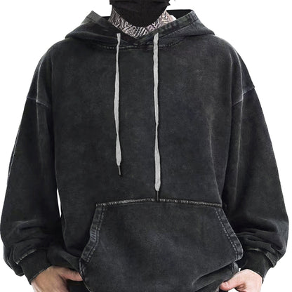 Unisex Hoodie in Washed-Optik mit Kängurutasche