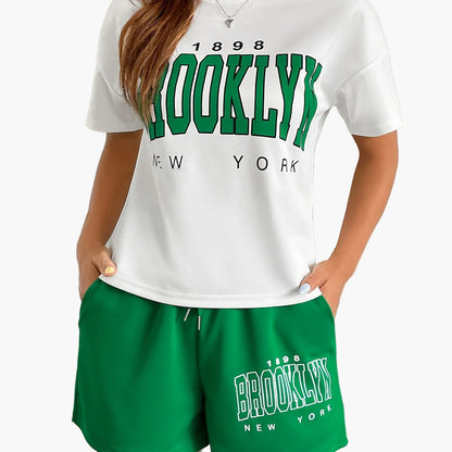 Damen Brooklyn New York Casual Lounge Set – Sportlicher Zweiteiler für Freizeit & Alltag