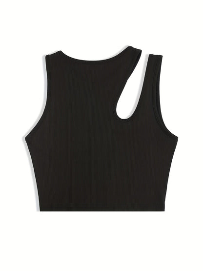 Damen Asymmetrisches Crop Top für Sommer – Modisches Party- und Freizeitoberteil