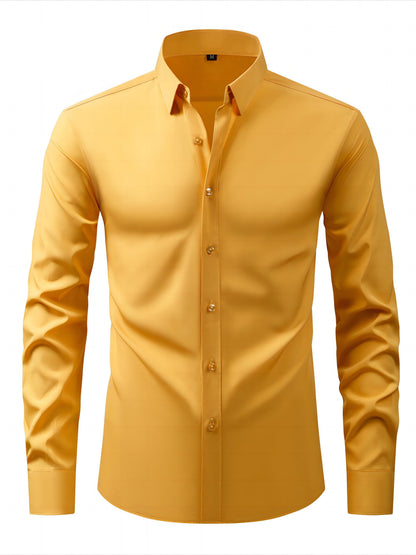 Men's Business-Casual Shirt Slim Fit Long Sleeve Modern Style
