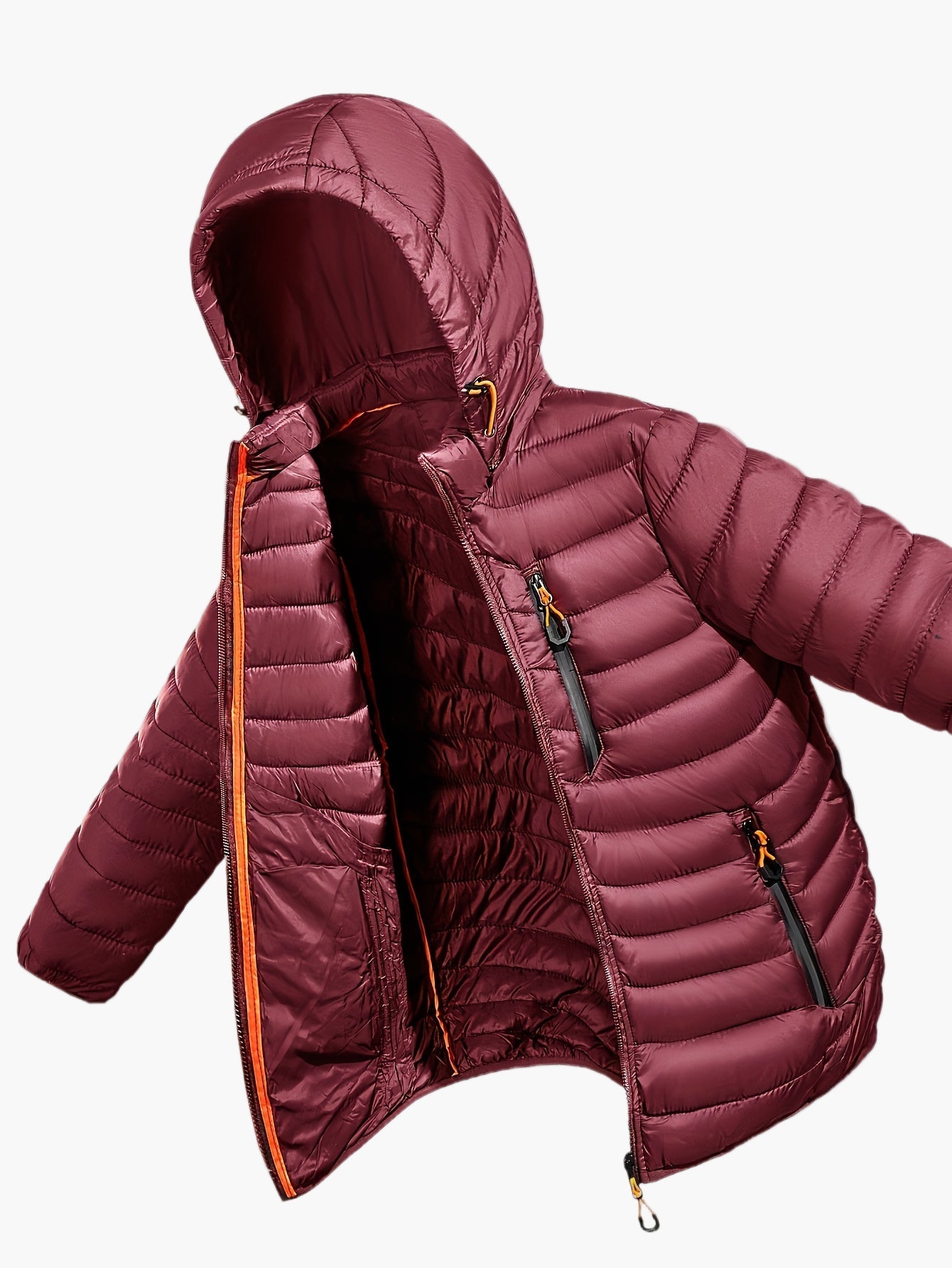 Men's Quilted Jacket with Hood – Lightweight Outdoor Transitional Jacket, Casual Style