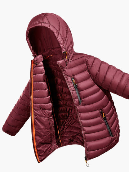 Men's Quilted Jacket with Hood – Lightweight Outdoor Transitional Jacket, Casual Style