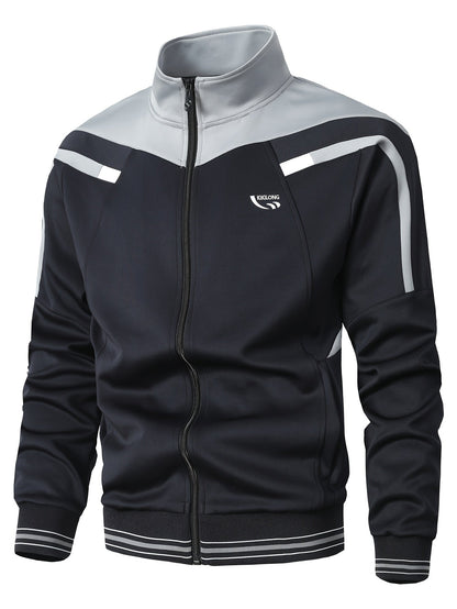 Men’s two-piece tracksuit with stand-up collar jacket and pants