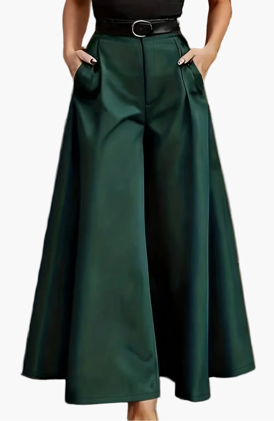 Damen Weitbeinige Palazzo Hose – Eleganter Business und Abend Look