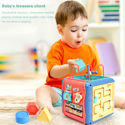 Children's Montessori Learning Toy Cube with 6 Sides – Motor Skills, Mathematics, and Shapes for Boys and Girls
