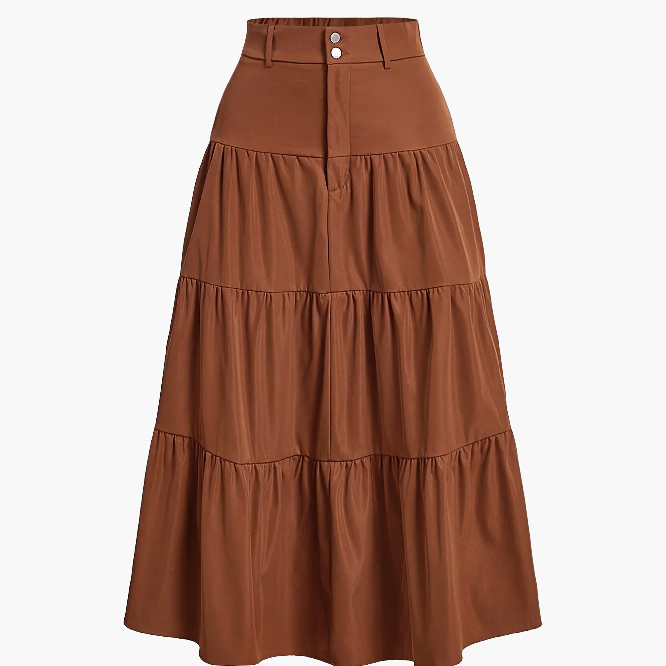 Damen Eleganter Stufenrock mit Hoher Taille für Alltag und Büro