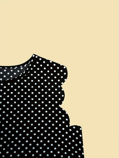 Women's Polka Dot Blouse Elegant Loose Summer Casual Shirt Plus Size