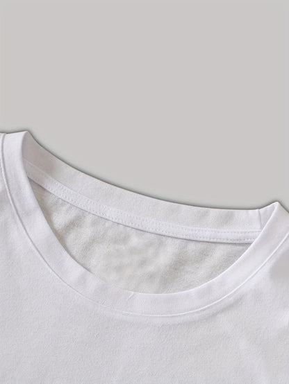 Women's T-shirt with abstract print, casual, fashionable for everyday and leisure use