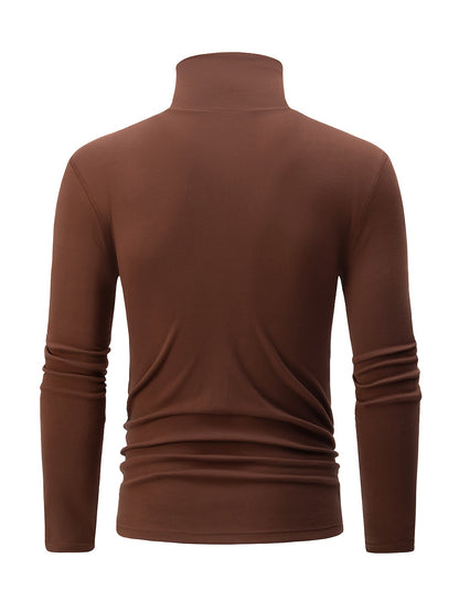 Herren Rollkragenpullover Langarm Slim Fit Basic Top im 4er-Set - Schwarz, Weiß, Grau, Hellblau