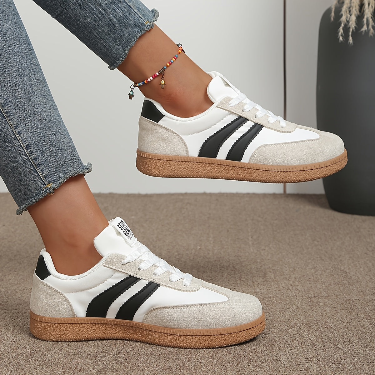 Women's Retro Sneakers in Vintage Look – Fashionable Casual Shoes with Comfort Sole