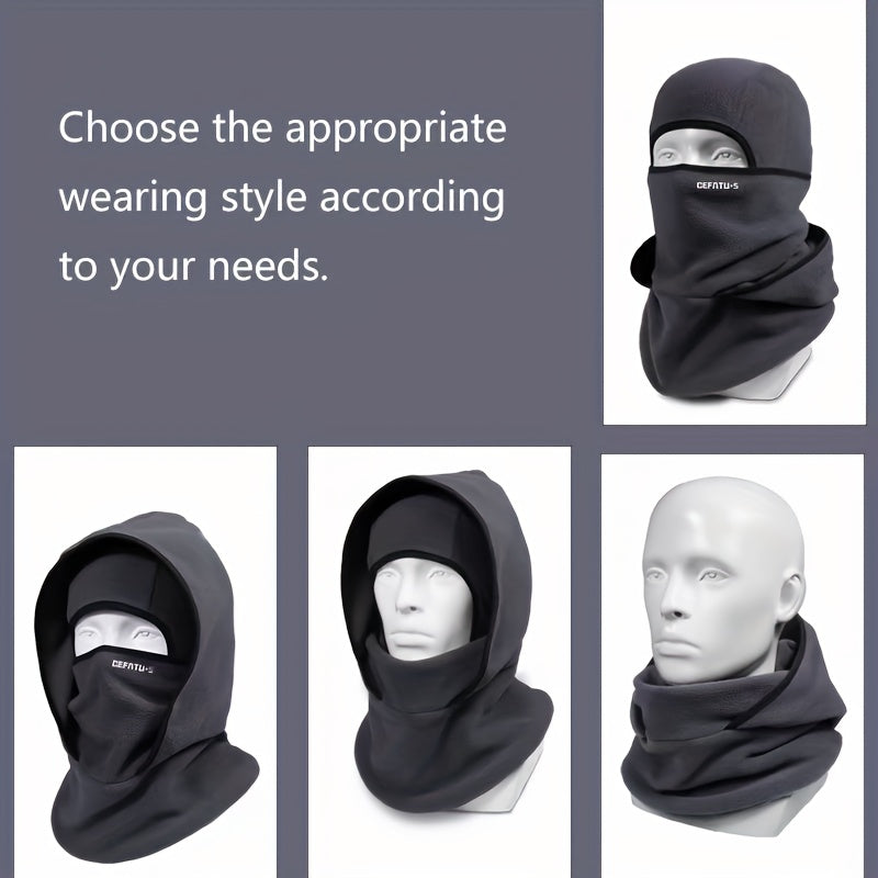 Fleece Balaclava Windproof Neck Warmer Hood Winter Hat