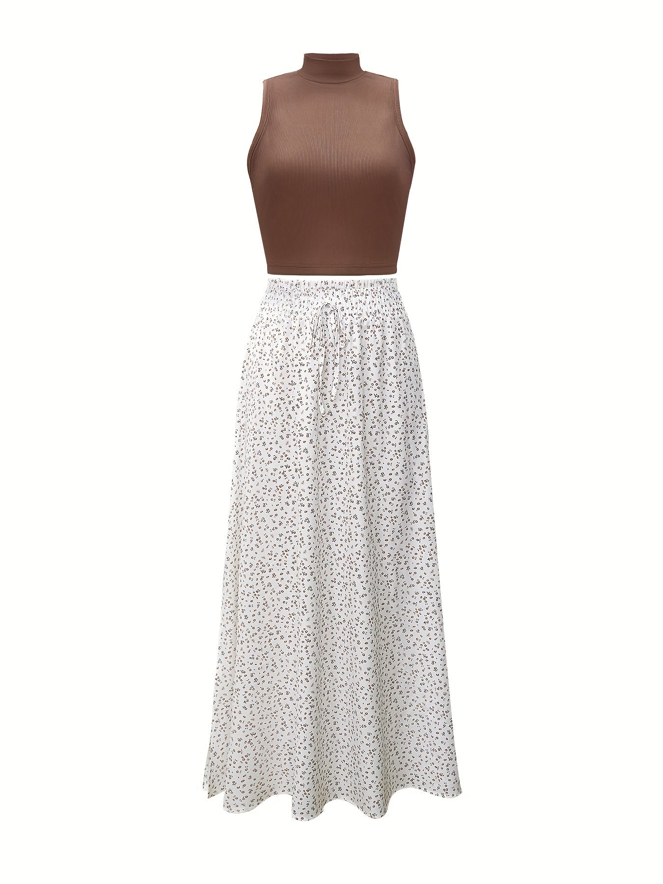 Women's Crop Top and Floral Shorts Set Elegant Casual Spring/Summer