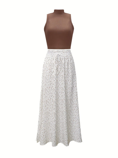 Women's Crop Top and Floral Shorts Set Elegant Casual Spring/Summer