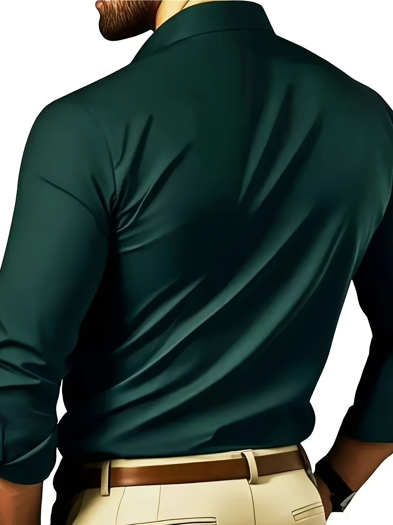 Men's Business Slim Fit Long Sleeve Shirt – Elegant Look for Office and Leisure