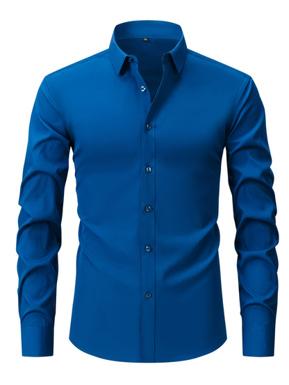 Men's Business-Casual Shirt Slim Fit Long Sleeve Modern Style