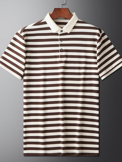 Men's polo shirt with maritime stripes – Classic casual style for everyday and leisure