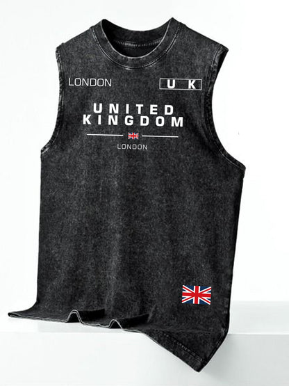 Men's streetwear sleeveless tank top with vertical graphic print – urban casual shirt