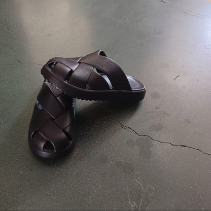 Women's Chunky Platform Slides – Fashionable Braided Casual Sandals for Home and Everyday Wear