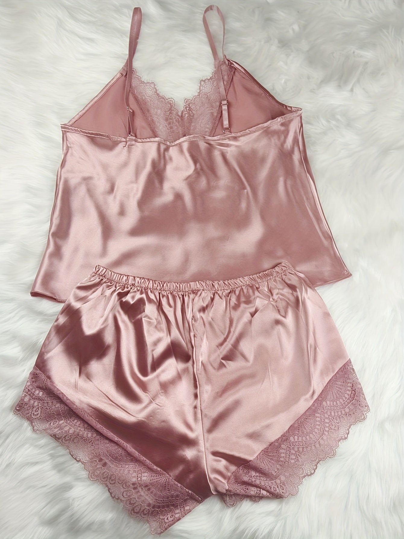 Women's Pajama Set – Seductive Lace Look, Two-Piece, Sexy Nightwear for Spring and Summer