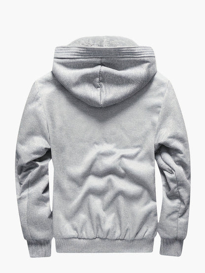Men's Winter Hoodie Jacket with Fleece Lining – Casual Style for Cold Days