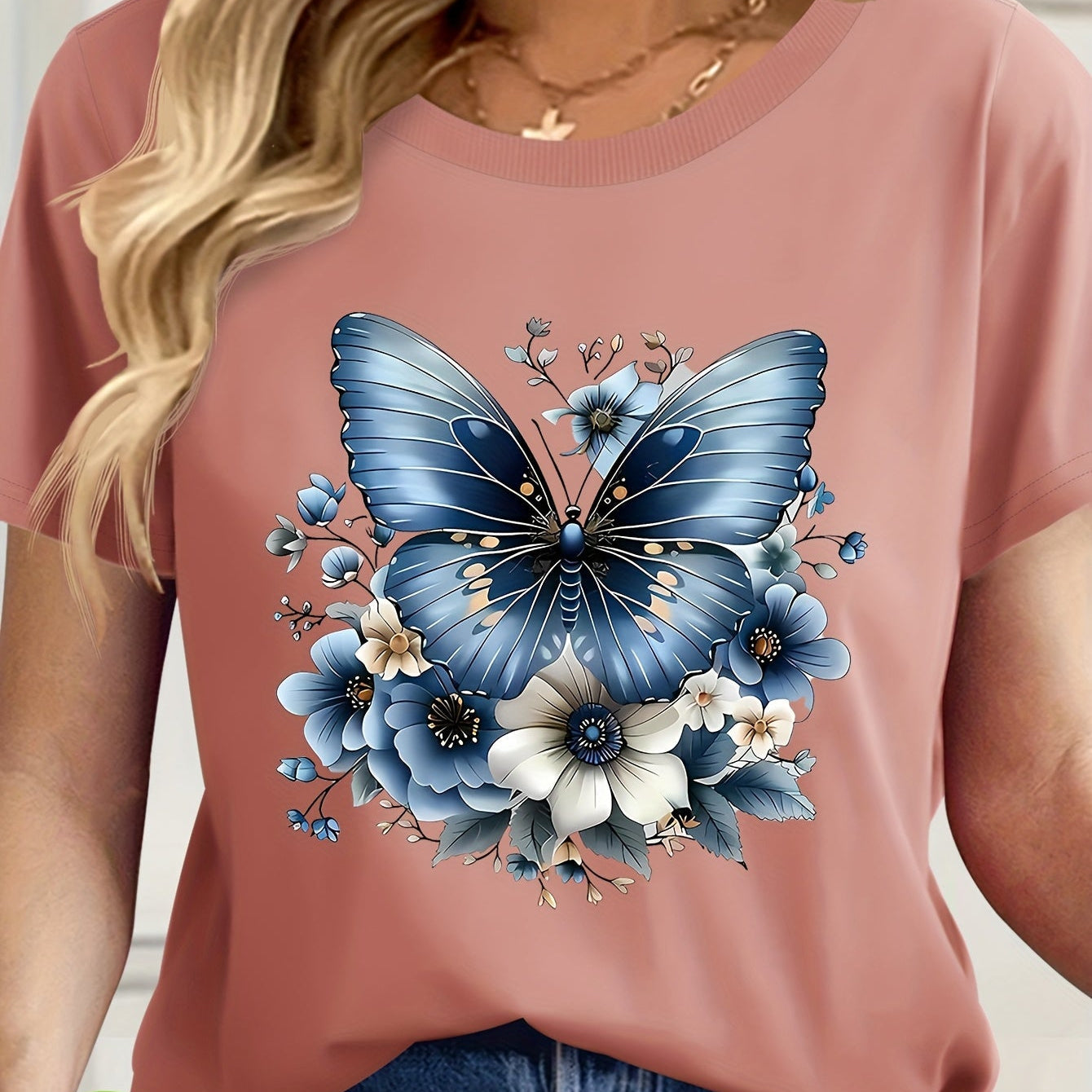 Women's Casual T-Shirt with Knot and Crew Neck – Perfect for Spring & Summer