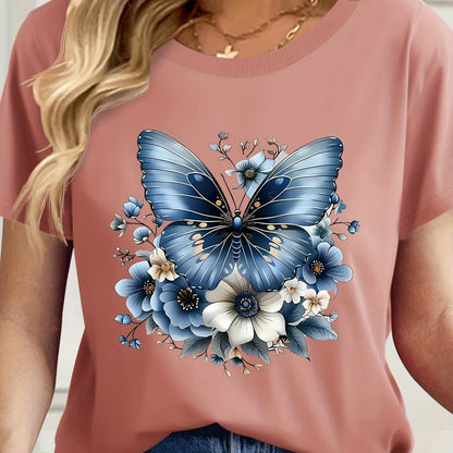Women's Casual T-Shirt with Knot and Crew Neck – Perfect for Spring & Summer