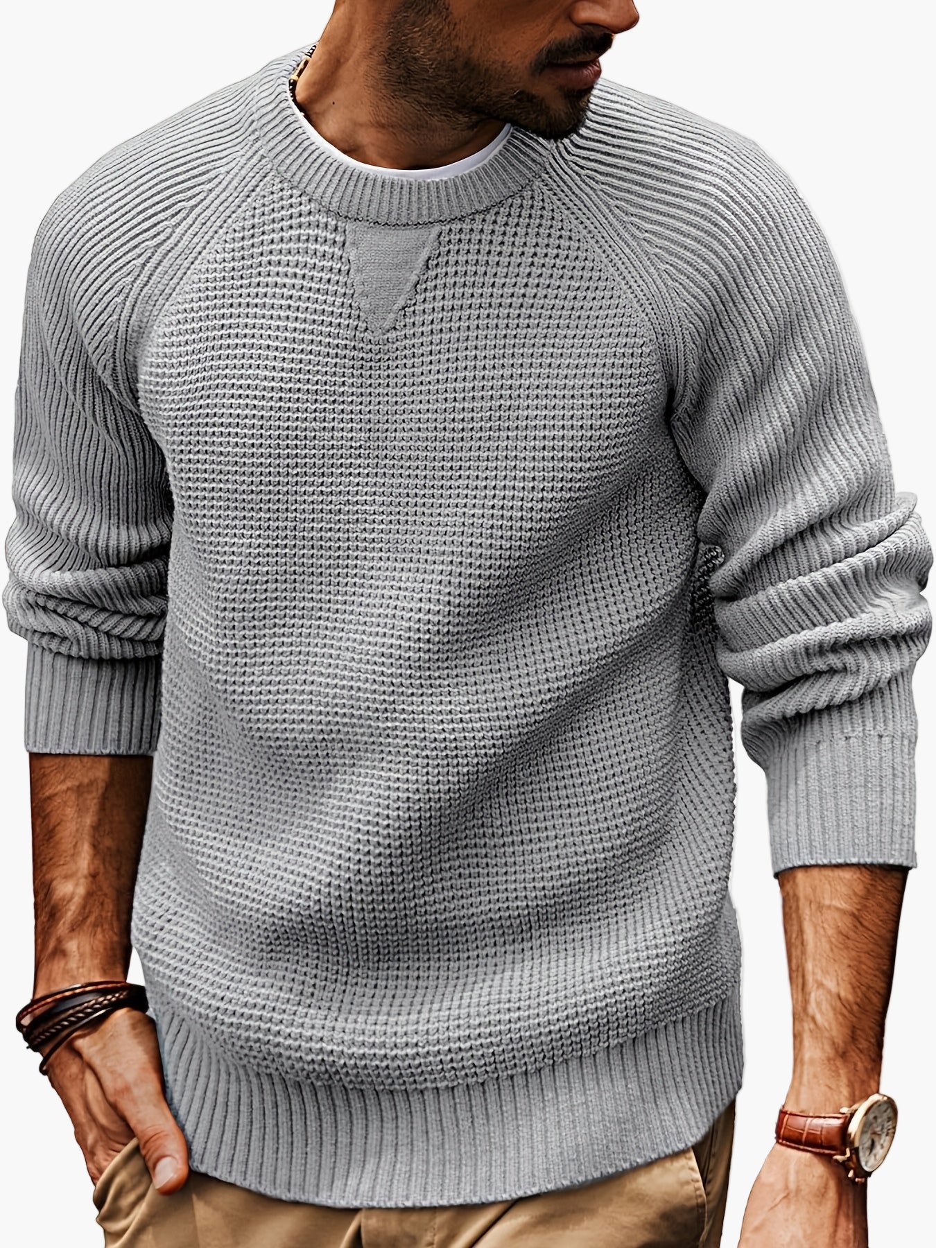 Herren Strickpullover Vintage Stil – Lässiger Rundhals Pullover für Alltag und Freizeit