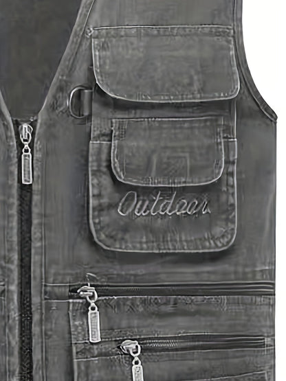 Men's Outdoor Vest with Many Pockets – Fishing & Photography Vest, Casual Utility Vest, Regular Fit