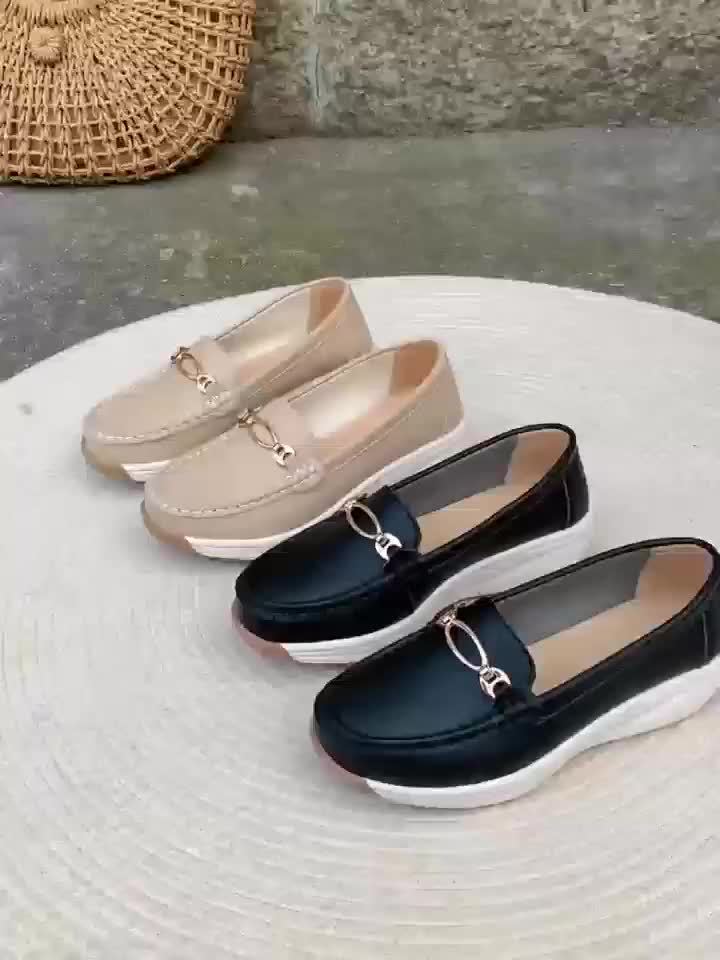 Women's Slip-On Loafer Elegant with Platform – Comfortable Casual Shoes for Everyday and Office