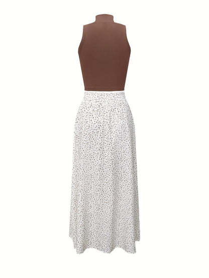 Women's Crop Top and Floral Shorts Set Elegant Casual Spring/Summer