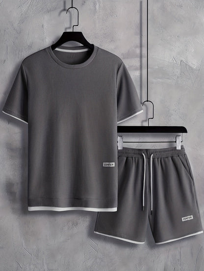 Herren Freizeit Set Kurzarm T-Shirt & Shorts – Sommer Loungewear Sport Outfit