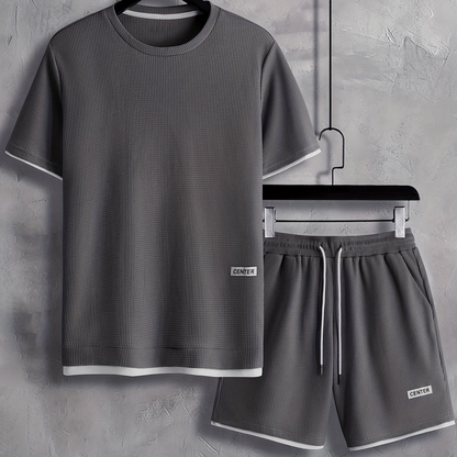 Herren Freizeit Set Kurzarm T-Shirt & Shorts – Sommer Loungewear Sport Outfit