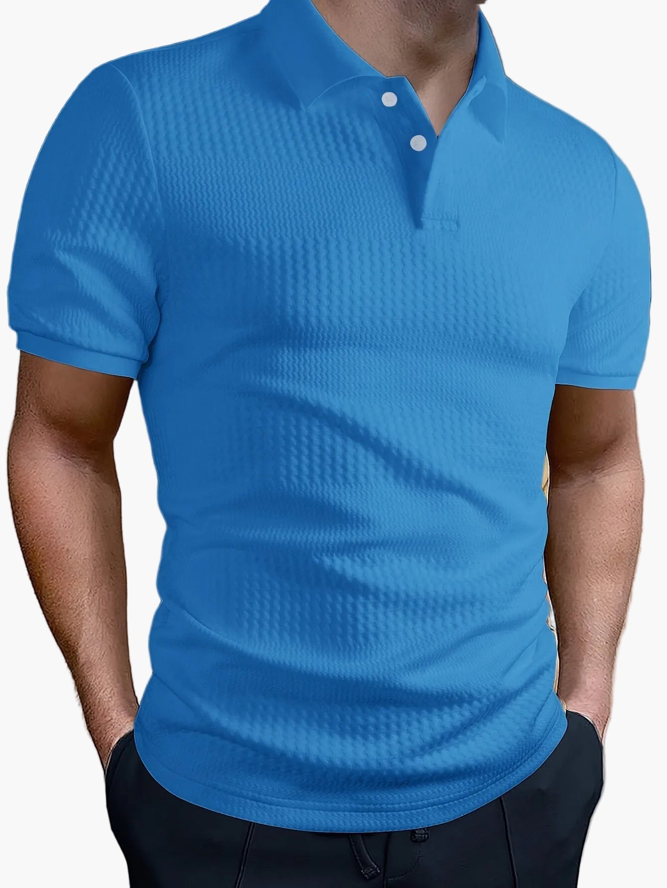 Herren Poloshirt Slim Fit mit Strukturmuster – Casual Sommerstyle