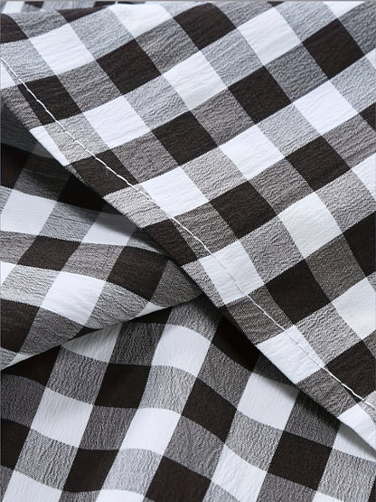 Herren Kurzarm Freizeithemd Kariert – Modernes Button-Down für Alltag und Freizeit