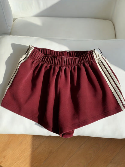 Women's Sport Shorts with Stripes – Casual Running Shorts for Leisure and Fitness